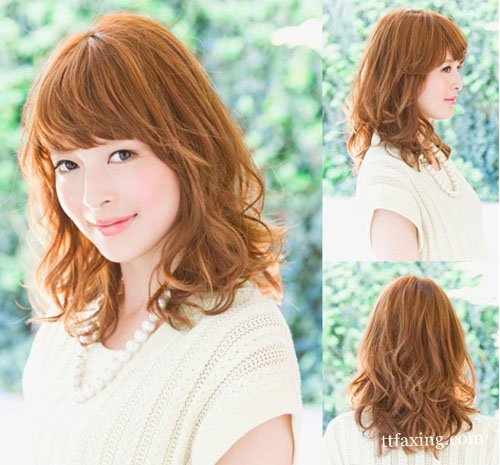 韩式中发烫发发型图片 时尚装扮从头开始 zaoxingkong.com