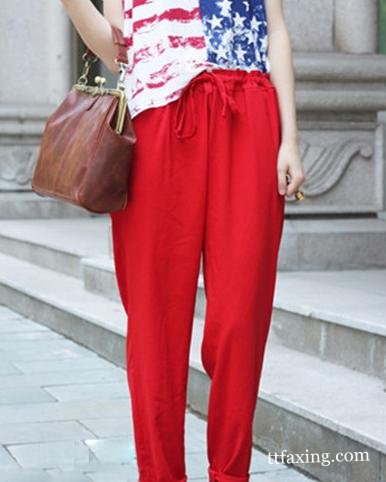 红色哈伦裤搭配图片 这个季节你最时髦 zaoxingkong.com